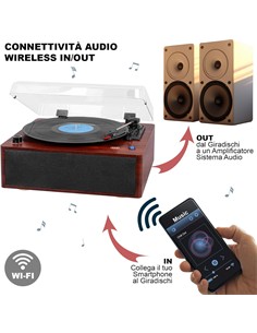 TREVI Tocadisco VINYL MUSIC TT 1030BT Madera Bluetooth 15W,RCA Conexion Audio Inalambrica IN/OUT