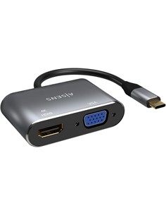 AiSENS Adaptador Tipo C/M A Vga/M, Hdmi/H Gris 0.15Cm A109-0627