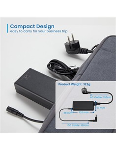 EWENT Cargador Universal Portatil Automatico 90W Con 11 Clavijas EW3969