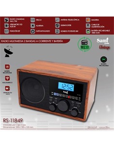 SAMI Radio Vintage Madera Recargable RS-11849
