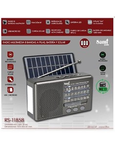 SAMI Radio Multimedia Solar/Recargable Con Linterna RS-11858