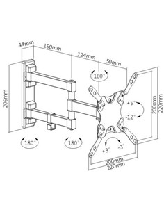 CROMAD  CR0532 Soporte Televisor Pared Con Brazo Doble Extension 13"-42"