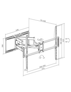CROMAD CR1217 SOPORTE ARTICULADO REFORZADO TV LED, LCD 50-105