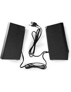 NEDIS Altavoces Gaming Con Luces De Colores 18W Cable Jack 3.5mm 2.0 Estereo GSPR31020BK
