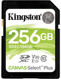 KINGSTON Tarjeta Memoria SD 256Gb 100Mb/s Canvas Select Plus