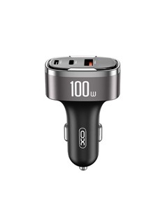 XO Cargador Coche Usb-C 45W + USB-L 25W + USB-A 30W Total 100W Negro XO-CC61