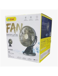 ANDOWL Ventilador Sobremesa Portatil Con Clip  Q-F600 5W Recargable