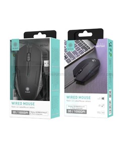 IKREA Raton Optico Con Cable WG7060 Negro
