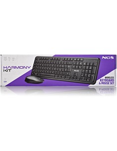 NGS Teclado + Raton Inalambrico Optico HARMONY Silencioso Negro