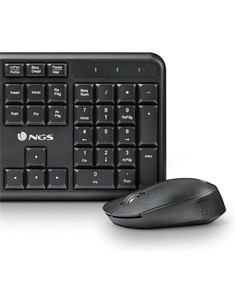 NGS Teclado + Raton Inalambrico Optico HARMONY Silencioso Negro