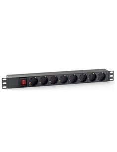 CROMAD CR0310 REGLETA PDU RACK 19 pulgadas 8 TOMAS + INTERRUPTOR PLASTICO