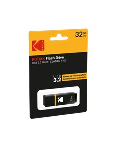 KODAK Pendrive 32Gb Usb 3.2 Negro CLASSIC K103