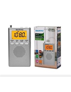SANYO Radio Portatil Digital FM/AM KS134 Funcion Sleep Plata
