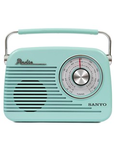 SANYO Radio Portatil  Bluetooth Vintage AM/AM/SW KS137A Azul Blanca Usb Micro Sd