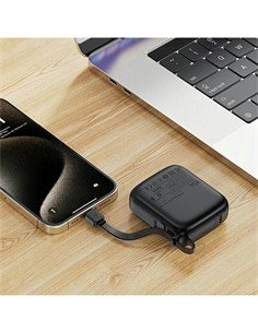 ACEFAST Bateria Externa Portatil 10000mAh 20W M15 Negra Cable Usb C Integrado