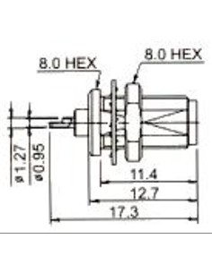 EUROCONNEX SMA Hembra Chasis Plata 3662