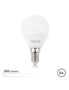 ELBAT Bombilla Led Luz Blanca 6W G45 500 Lumenes,E14 EB0495
