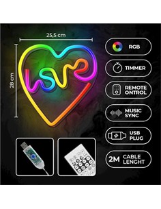 FOREVER RTV100439 LAMPARA DECORATIVA NEON LED LOVE IN HEART 1