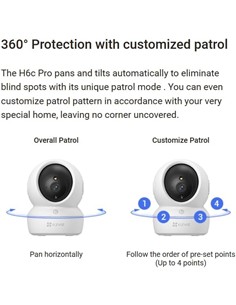 EZVIZ Camara Vigilancia IP Wifi 2K H6C 360º Blanco
