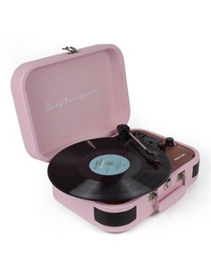 PRIXTON Tocadisco Grabador Con Bluetooth/USB/FM/TF VC600 5W X2 Rosa