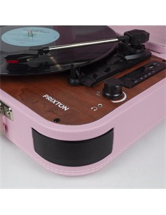 PRIXTON Tocadisco Grabador Con Bluetooth/USB/FM/TF VC600 5W X2 Rosa