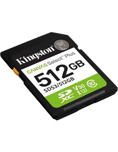 KINGSTON Tarjeta Memoria SDXC 512Gb 150MB/s R C10 V30 A1CANVAS Select Plus