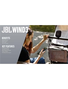 JBL Altavoz Bluetooth WIND 3S Con Soporte Manillar Para Bici Azul