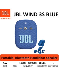 JBL Altavoz Bluetooth WIND 3S Con Soporte Manillar Para Bici Azul