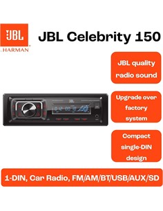JBL Reproductor De Coche CELEBRITY150 Con Bluetooth/Radio AM-FM/Aux/Usb 50W