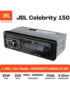 JBL Reproductor De Coche CELEBRITY150 Con Bluetooth/Radio AM-FM/Aux/Usb 50W