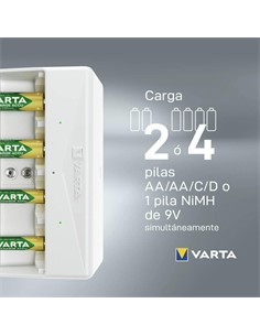 VARTA Cargador Universal De Pilas AA/AAA/C/D/9V 57658 Con Cable USB tipo C