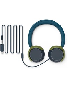 PHILIPS Aurcular Casco Con Cable Jack 3.5/ Tipo C TAK2000 Para Niños <85Db Azul Verde