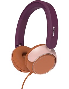 PHILIPS Aurcular Casco Con Cable Jack 3.5/ Tipo C TAK2000 Para Niños <85Db Rosa Naranja