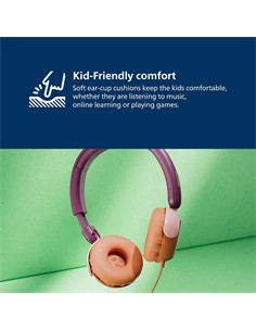 PHILIPS Aurcular Casco Con Cable Jack 3.5/ Tipo C TAK2000 Para Niños <85Db Rosa Naranja