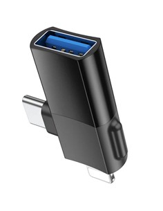 HOCO Adaptador 2 en 1 Lightning/M y Tipo C/M A Usb/H OTG UA17
