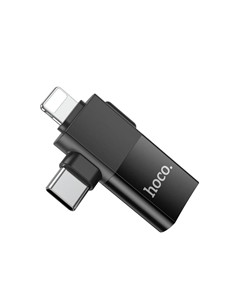 HOCO Adaptador 2 en 1 Lightning/M y Tipo C/M A Usb/H OTG UA17
