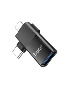 HOCO Adaptador 2 en 1 Lightning/M y Tipo C/M A Usb/H OTG UA17