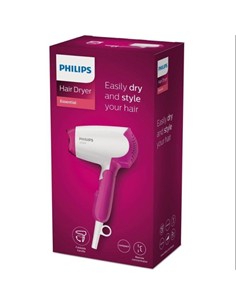 PHILIPS Secador de Pelo de Viaje Plegable BHD003/00 1400W Blanco Rosa