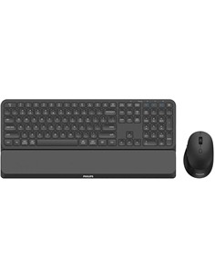 PHILIPS Combo Teclado  + Raton Inalambrico  Bluetooth Reposamuñeca SPT6607 Negro