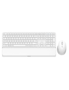 PHILIPS Combo Teclado  + Raton Inalambrico  Bluetooth Reposamuñeca SPT6607 Blanco