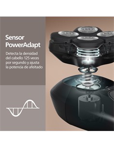 PHILIPS Afeitadora Para la Cabeza Head Pro HS5980/15 Serie 5000 Recargable Cabezal Flexible 360º