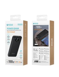 UNICO Bateria Externa 10000Mah 2xUsb A/1xTipo C PB3006 Negro