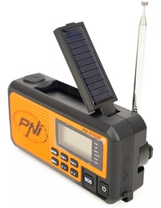 PNI Radio Portatil Solar AM/FM/SW DYN300 Con Dinamo,Linterna, Bateria Recargable 4000mAh Funcion SOS