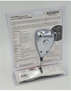 ASTATIC Microfono de CB Dinamico 4 Pin 636L-C Chrome Edition
