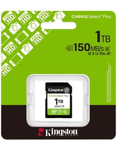 KINGSTON Tarjeta SD 1Tb 150Mb/s Canvas Select Plus