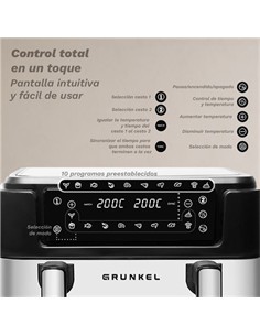 GRUNKEL DUALFLEXFRYER FREIDORA DE AIRE 10 LITROS 2800W CUBETOS FLEXIBLES 2
