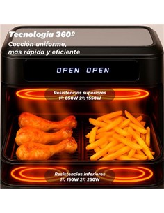 GRUNKEL DUALFLEXFRYER FREIDORA DE AIRE 10 LITROS 2800W CUBETOS FLEXIBLES 3