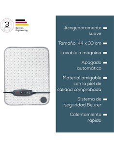BEURER Almohadilla Electrica HK 43 HEAT PAD COMFORT 3 Temperaturas 44X33cm Lavable