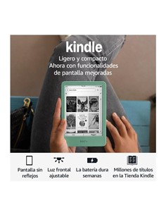 KINDLE Libro Electronico 11Gen Verde Matcha  6", Wifi,16GB,Tactil,Con Luz Integrada, USB C