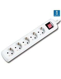 Regleta 5 Tomas Schuko con Interruptor 16A 250V